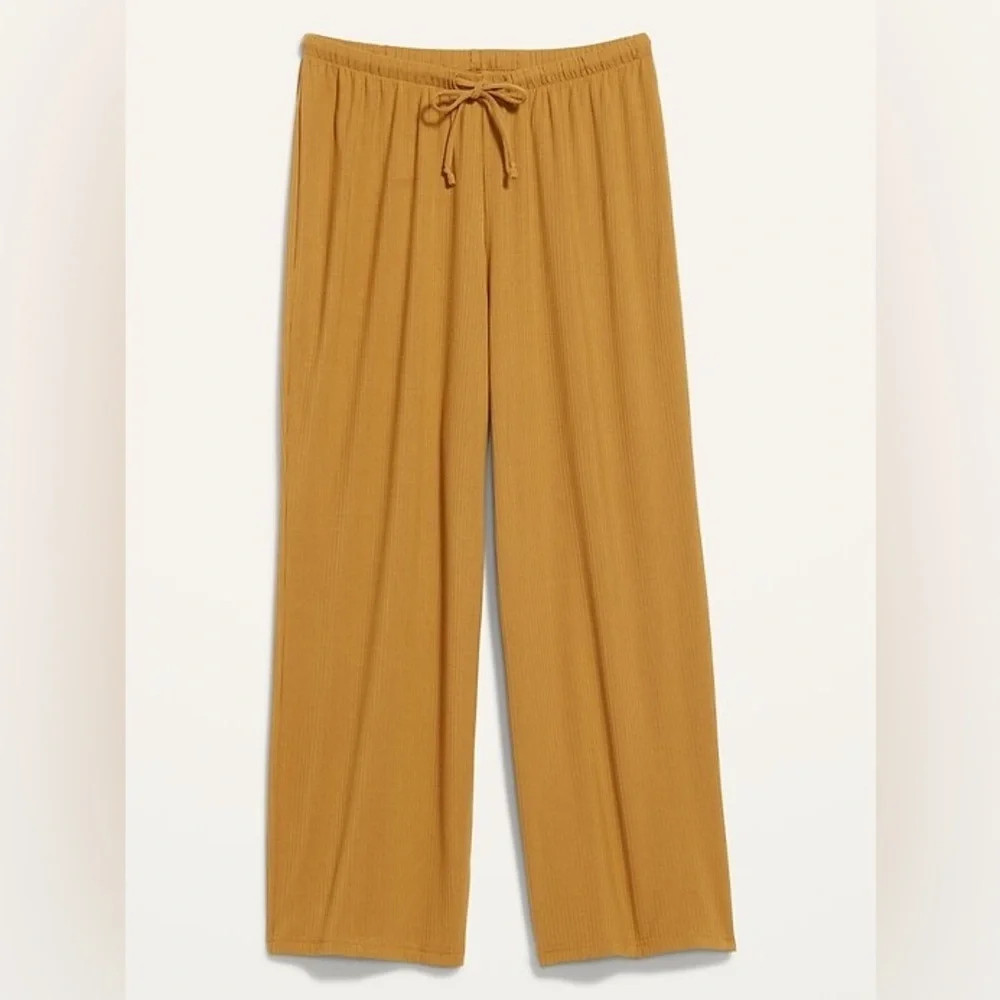 Old Navy Pajama Pant Cropped Sunday Sleep Mustard Yellow Size Medium - Picture 2 of 12